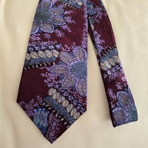 Gant Limited Edition Burgundy and Purple Floral Silk Necktie Tie